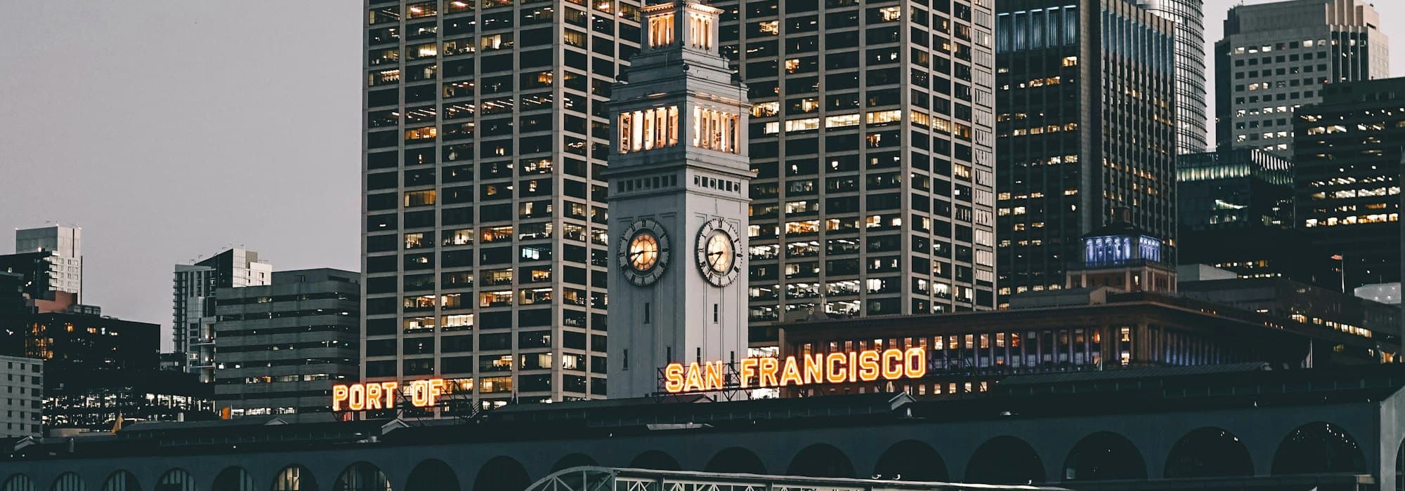 The Ferry Building at dusk, San Francisco